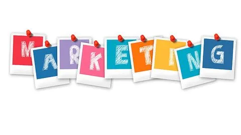 marketing image with different background per letter.